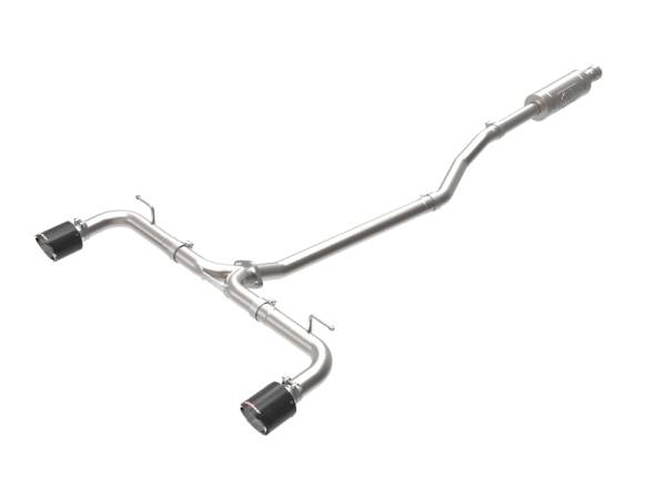 aFe - aFe Takeda 2-1/2in 304 SS Cat-Back Exhaust w/ Carbon Fiber Tips 14-18 Mazda 3 L4 2.0L/2.5L 49-37015-C