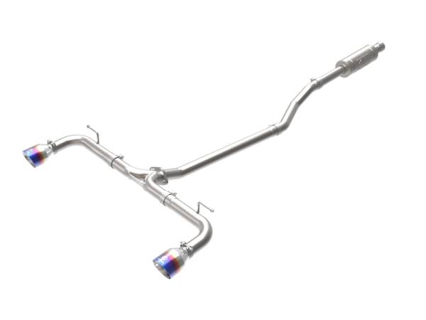 aFe - aFe Takeda 2-1/2in 304 SS Cat-Back Exhaust w/ Blue Flame Tips 14-18 Mazda 3 L4 2.0L/2.5L 49-37015-L