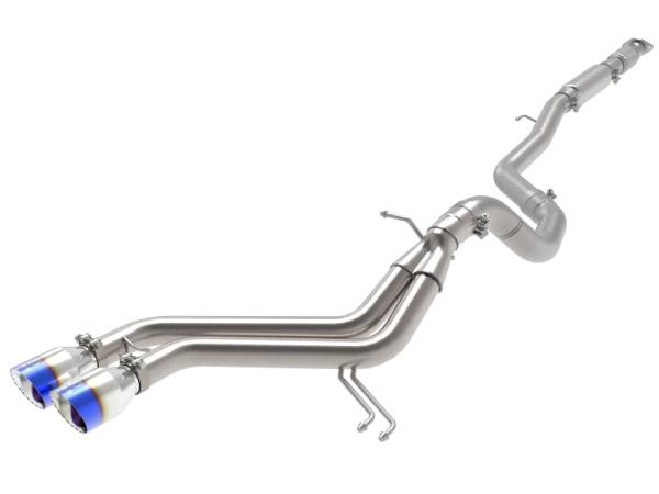 aFe - aFe Takeda 2-1/2in to 3in SS-304 Cat-Back Exhaust w/ Blue Flame Tips 13-17 Hyundai Veloster L4-1.6L 49-37018-L