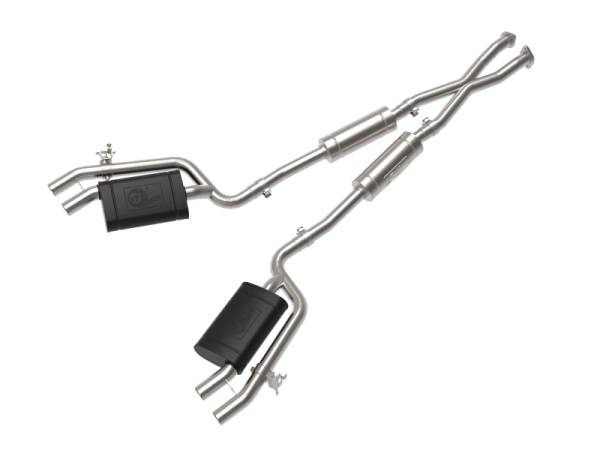 aFe - aFe Gemini XV 2.5in 304 SS Cat-Back Exhaust w/Cut-Out 18-22 Kia Stinger V6 3.3L 49-37025