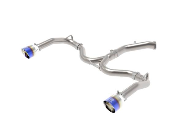 aFe - aFe Takeda 20-21 Kia Forte GT 1.6L (t) 3in to 2.5in SS Axle-Back Exhaust System w/ Blue Flame Tips 49-37037-L