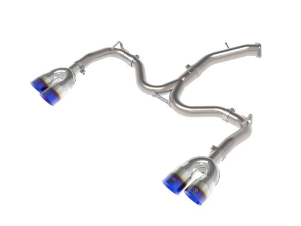 aFe - aFe 22-24 Kia Forte GT 1.6L 3in-2.5in 304 Stainless Steel Axle-Back Exhaust w/ Blue Flame Tips 49-37039-L
