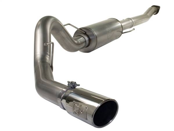 aFe - aFe MACHForce XP Exhaust Cat-Back SS-409 4in Polished Tip 11-12 Ford F-150 EcoBoost V6-3.5L (tt) 49-43041-P