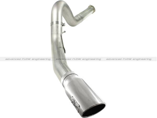 aFe - aFe MACHForce XP 5in DPF-Back Stainless Steel Exh Sys, polished tip,Ford Diesel Trucks 11-14 V8-6.7L 49-43055-P