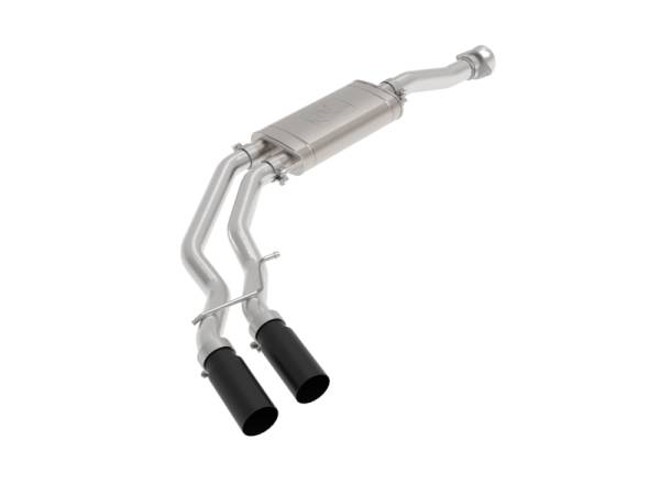 aFe - aFe Rebel 3in 409 SS Cat-Back Exhaust 2021 Ford F-150 V6 2.7L/3.5L (tt)/V8 5.0L w/ Black Tips 49-43128-B