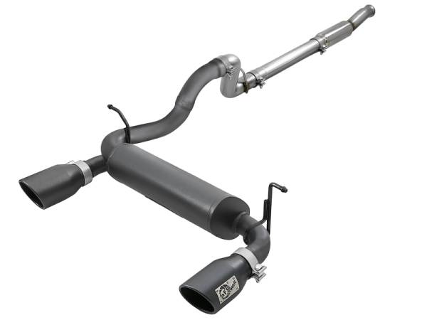 aFe - aFe Rebel Series 409 Stainless Steel Cat-Back Exhaust 18-21 Jeep Wrangler JL 2.0L (t) - Black Tip 49-48096-B