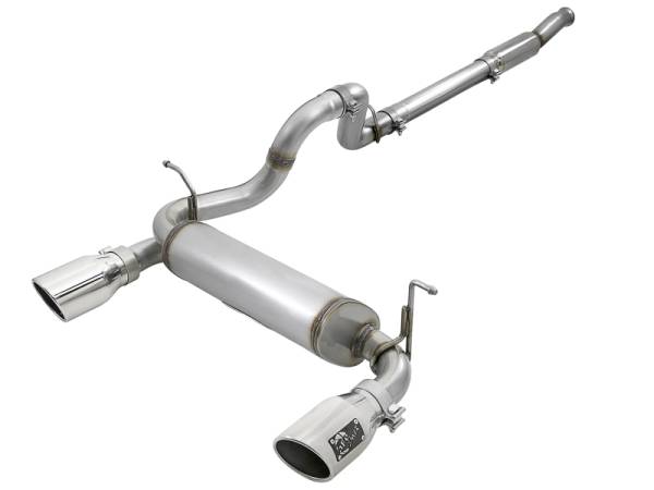 aFe - aFe Rebel Series 409 Stainless Steel Cat-Back Exhaust 18-21 Jeep Wrangler JL 2.0L (t) - Polished Tip 49-48096-P