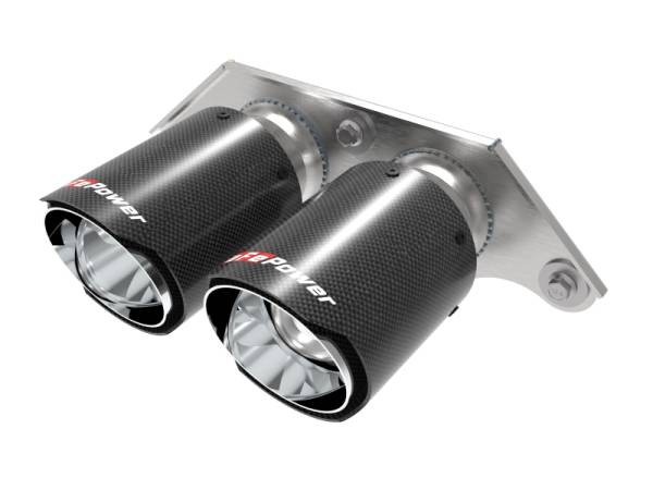 aFe - aFe Power Mach Force Xp 4in 304 SS Bolt-On Exhaust Tips Carbon Fiber 14-19 Porsche 911 GT3 3.8L/4.0L 49C36435-C