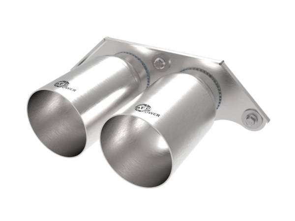 aFe - aFe Power Mach Force Xp 4in 304 SS Bolt-On Exhaust Tips Brushed 14-19 Porsche 911 GT3 3.8L/4.0L 49C36435-H