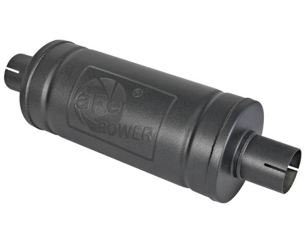 aFe - aFe MACH Force-Xp 409 SS Muffler w/ Black finish 2-1/2in Inlet & Outlet 14in x 16in Diameter 49M00007-B