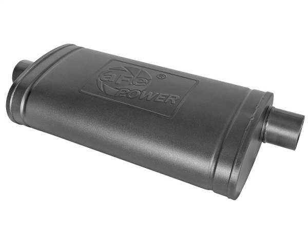 aFe - aFe MACH Force-Xp 409 SS Muffler w/ Black Finish 3in Center/Offset 22in L x 11in x 5in - Oval Body 49M00016-B