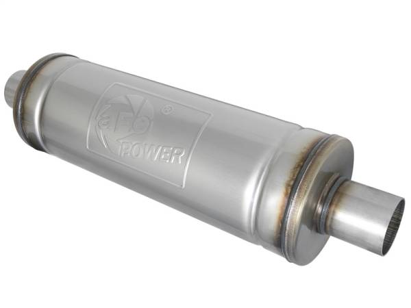 aFe - aFe MACH Force-Xp 409 SS Muffler 2.5in Center/Center 18in L x 6in Dia - Round Body 49M00021
