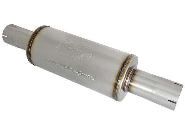 aFe - aFe ATLAS Muffler 3-1/2 IN ID Center/Center x 7 IN Dia. X 16 IN L - Round Body 49M00025