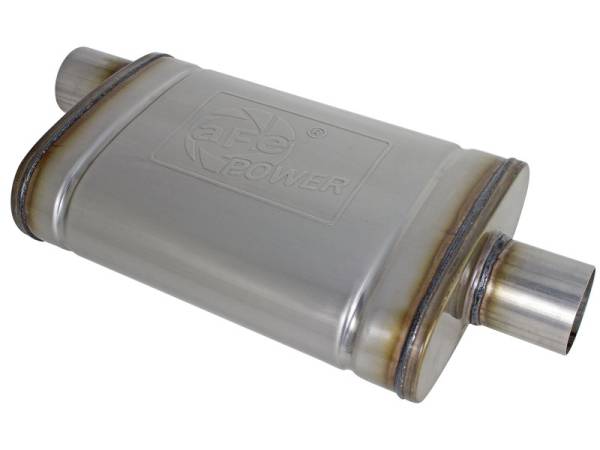aFe - aFe MACH Force-Xp Muffler 2-1/2 IN ID Offset/Center x 9 IN W x 4 IN H x 14 IN L - Oval Body 49M00029