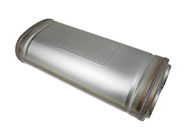 aFe - aFe MACH Force-Xp Muffler 2-1/2 IN Dual Inlet/Dual Outlet 5 IN H x 8 IN W x 18 IN L - Oval Body 49M00052