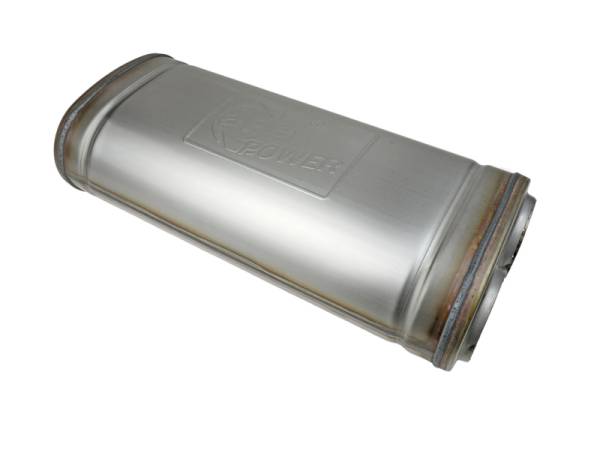 aFe - aFe MACH Force-Xp 409 SS Muffler 3in Dual Inlet/Dual Outlet 5in H x 8in W x 18in L - Oval Body 49M00055