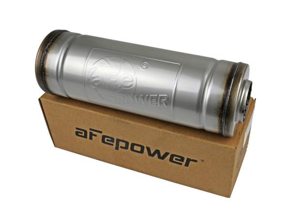 aFe - aFe MACH Force-Xp Muffler 2-1/2 IN ID Center/Center x 9 IN Dia. x 14 IN L - Round Body 49M30045