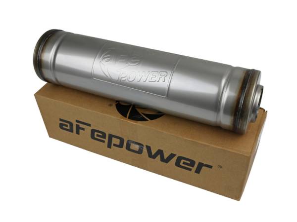 aFe - aFe MACH Force-Xp Muffler 2-1/2 IN ID Center/Center x 5 IN Dia. x 18 IN L - Round Body 49M30048