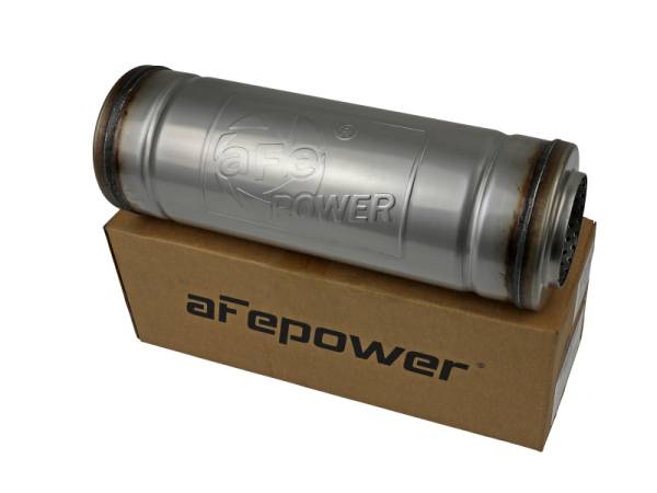 aFe - aFe MACH Force-Xp Muffler 3 IN ID Center/Center x 5 IN Dia. x 14 IN L - Round Body 49M30049