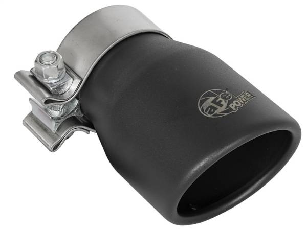 aFe - aFe MACH Force-XP 409 SS Single Wall Universal Clamp On Exhaust Tip - Black 49T25354-B06