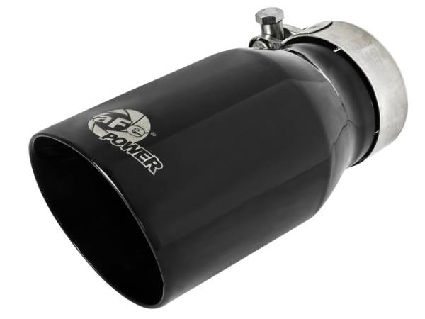 aFe - aFe MACH Force-Xp Universal 409 SS Single-Wall Clamp-On Exhaust Tip - Black 49T25354-B07