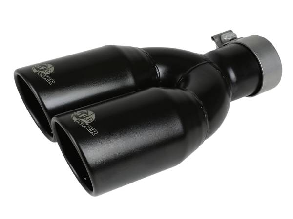 aFe - aFe MACH Force-Xp 409 Stainless Steel Clamp-on Exhaust Tip 2.5in Inlet 3.5in Outlet - Black 49T25374-B12