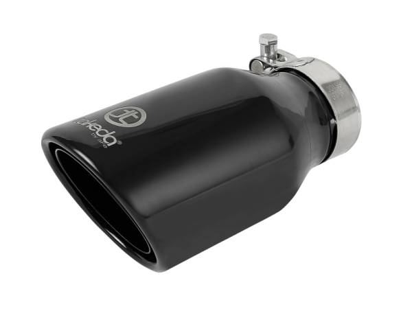 aFe - aFe Takeda 304 Stainless Steel Clamp-On Exhaust Tip 2.5in.Inlet / 4in Outlet - Black 49T25404-B08