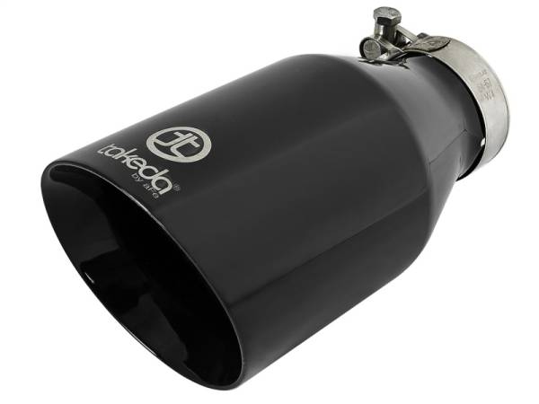 aFe - aFe Takeda 409 SS Clamp-On Exhaust Tip 2.5in. Inlet / 4.5in. Outlet / 9in. L - Black 49T25454-B09