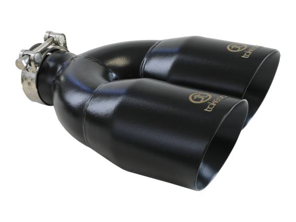 aFe - aFe Takeda 2.5in 304 Stainless Steel Clamp-on Exhaust Tip Passenger Side 2.5in Inlet 4inDual - Black 49T25484-B121