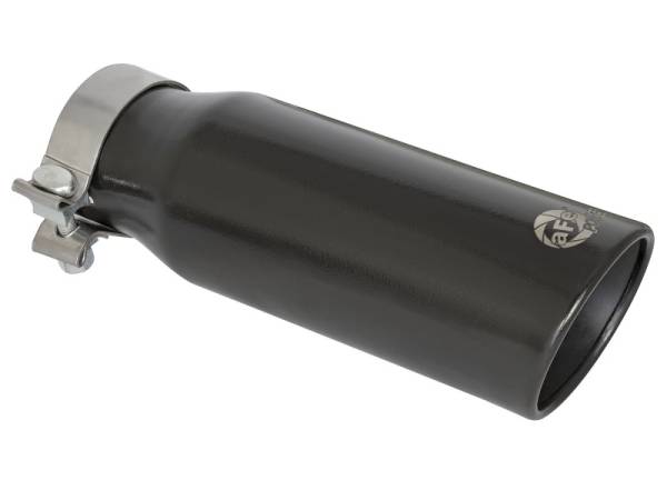 aFe - aFe MACH Force-Xp 409 Stainless Steel Clamp-on Exhaust Tip 3in Inlet 4in Outlet - Black 49T30404-B121