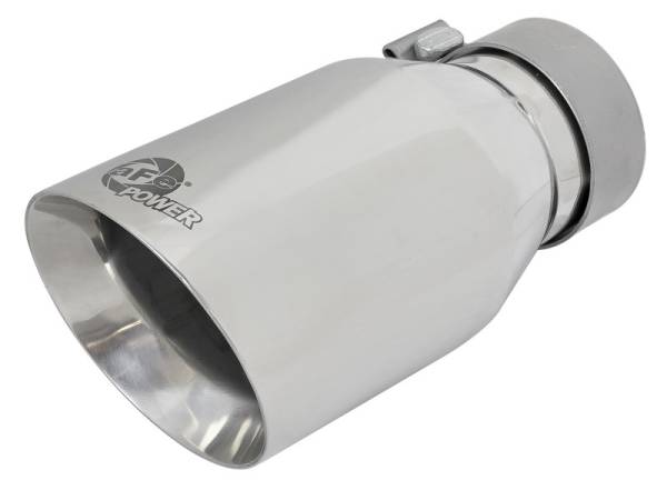 aFe - aFe MACH Force-Xp Univ 304 SS Double-Wall Clamp-On Exhaust Tip - Polished - 3in Inlet - 4.5in Outlet 49T30454-P092