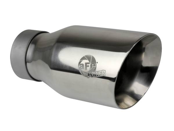 aFe - aFe MACH Force-Xp Univ 304 SS Double-Wall Clamp-On Exhaust Tip - Polished - 3in Inlet - 4.5in Outlet 49T30454-P093