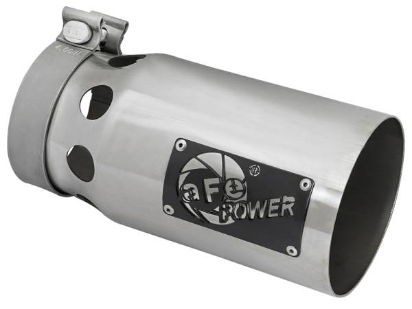 aFe - aFe Rebel XD Series Universal Exhaust Tip 4 IN Inlet x 5 IN Outlet x 10 IN L- Polished Tip 49T40501-P10