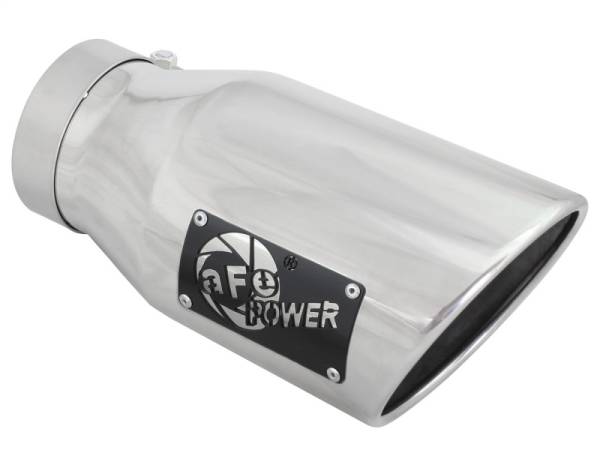 aFe - aFe MACH Force-XP 304 SS Right Side Single Wall Polished Exhaust Tip 4in Inlet x 6in Outlet x 12in L 49T40601-P12