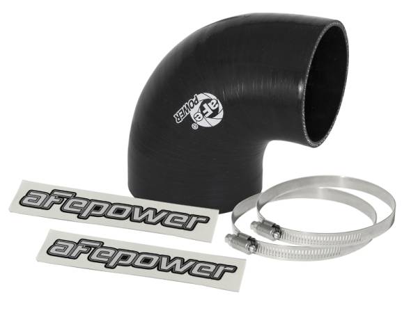 aFe - aFe Magnum FORCE Intake Coupling Kit (3-1/2 IN to 3 IN ID x 90 Deg.) Elbow Reducing Coupler - Black 59-00068