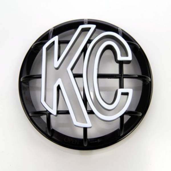 KC HiLites - KC HiLiTES 5in. Round ABS Stone Guard for Apollo Lights (Single) - Black w/White KC Logo 7217