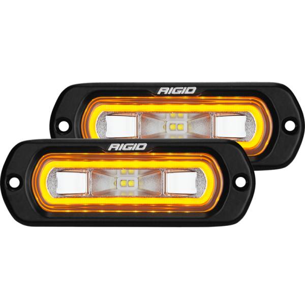 RIGID Industries - Rigid Industries SR-L Series Flush Mount LED Spreader Pair w/ Amber Halo - Universal 53223