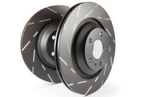 EBC Brakes USR slotted rotors, narrow slot to eliminate wind noise. USR7583