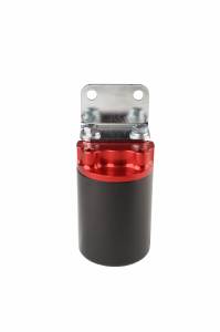 Aeromotive Fuel System Canister Filter, 3/8-NPT, 100-Micron (Anodized red housing,black sleeve) 12319