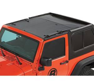 Bestop Sun Bikini Top - Jeep 2007-2018 Wrangler JK 2DR; Safari style 52402-35