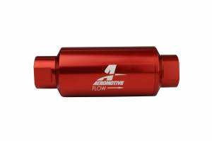 Aeromotive Fuel System Filter In-Line AN-10 size, 40 micron stainless steel element, Red Anodize Finish 12335