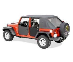 Bestop Lower Fabric Half-doors; Rear - Jeep 2007-2018 Wrangler JK Unlimited 53041-35