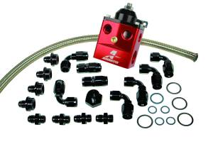 Aeromotive Fuel System Dual Carb Regulator Kit, Incl (13203 Regulator, Hose, Hose Ends, Fittings) 17121