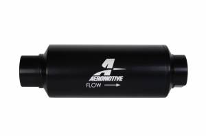 Aeromotive Fuel System Filter, In-Line, Marine, AN12, 40 Micron Stainless steel element, Black Hardcoat 12343