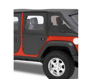Bestop 2-piece full Fabric Doors; Rear - Jeep 2007-2018 Wrangler JK Unlimited 51799-35