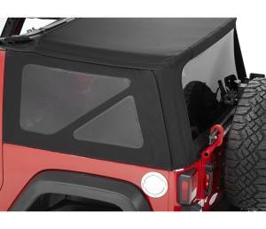 Bestop Replacement Window Set - Black Twill - Jeep 2007-2018 Wrangler JK 2DR 58442-17