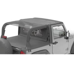 Bestop Header Bikini Top; Safari (Cable style) - Jeep 2010-2018 Wrangler JK 2DR 52593-11