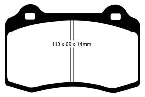 EBC Brakes Yellowstuff pads are high friction coefficient street pads, track capable DP41140R