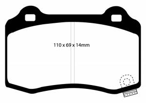 EBC Brakes Yellowstuff pads are high friction coefficient street pads, track capable DP41788R