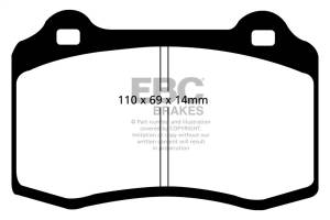 EBC Brakes Orangestuff pads, a full race material for demanding track conditions. DP91140